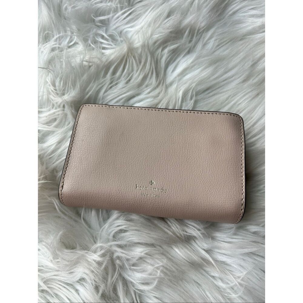Kate Spade Adel Medium Bifold Wallet in pink and tan on the outside - Picture 3 of 8